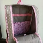 KlappPackRucksack, rosa, Sterne, Stella, innen